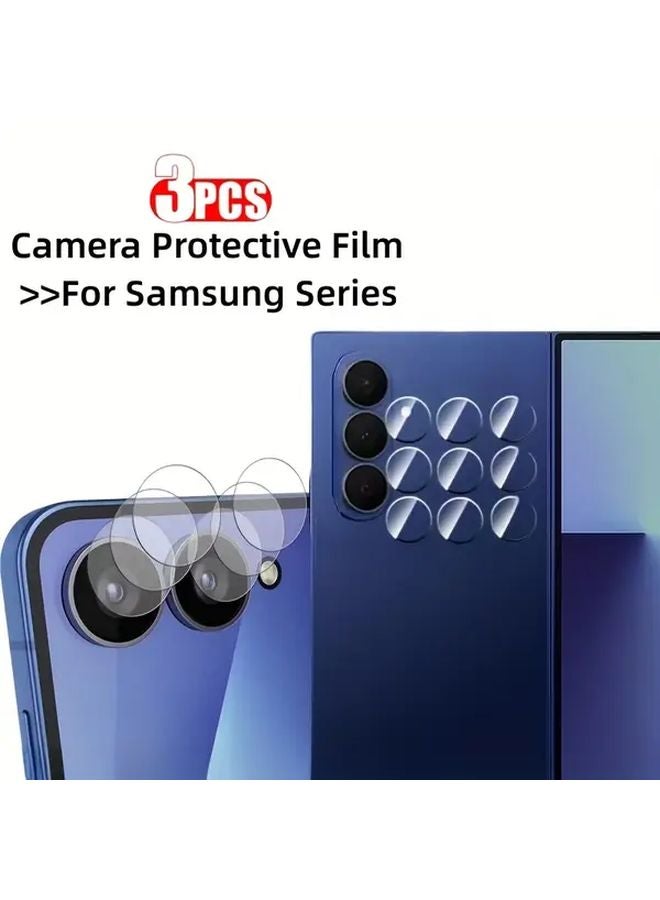 Samsung Galaxy Z Flip6 Tempered Glass Lens Protector Film 3 Pack Anti Scratch Anti Fingerprint - Image 1